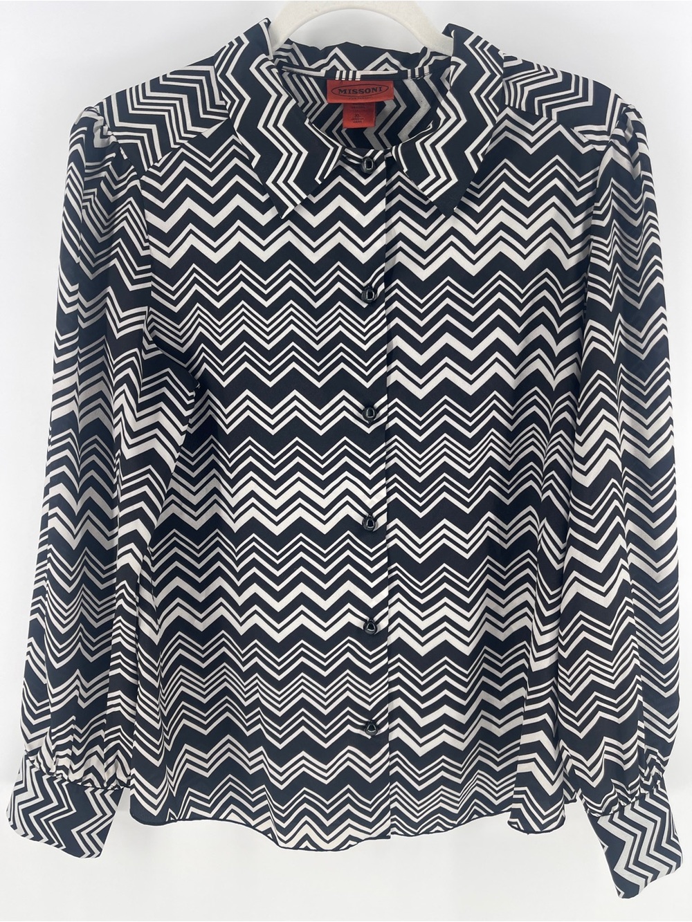 Missoni Black and White Chevron Button-Front Shirt